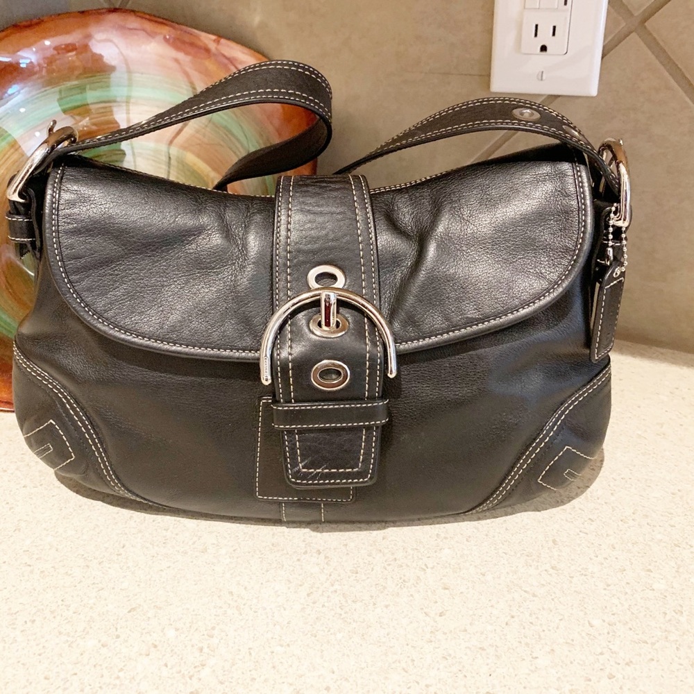 Coach black leather purse